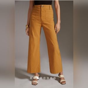 Anthropologie Collette Cropped wide leg size 28 gold/honey